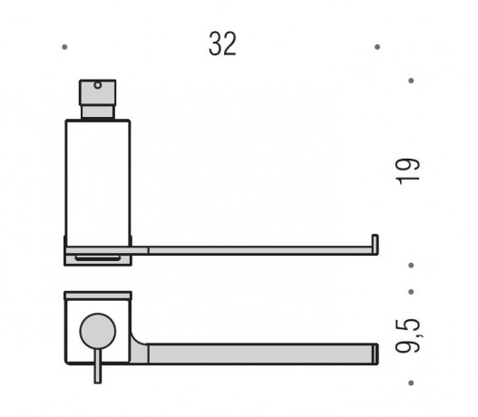 Полотенцедержатель с дозатором COLOMBO DESIGN LOOK B1674.NM настенный цвет черный матовый