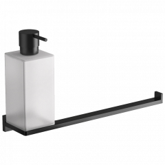 Полотенцедержатель с дозатором COLOMBO DESIGN LOOK B1674.NM настенный цвет черный матовый