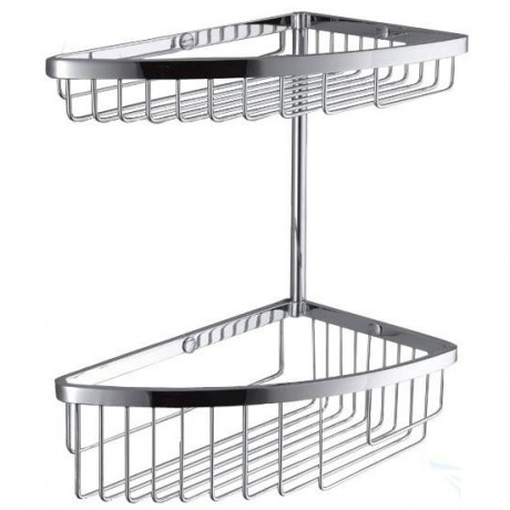 Полочка корзинка COLOMBO DESIGN ANGOLARI B9612 угловая двойная цвет хром