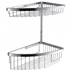 Полочка корзинка COLOMBO DESIGN ANGOLARI B9612 угловая двойная цвет хром