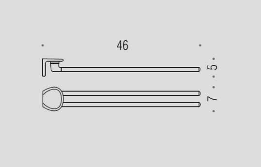 Полотенцедержатель COLOMBO DESIGN KHALA B1813 двойной цвет хром