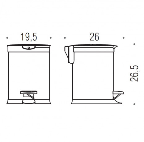Ведро COLOMBO DESIGN COMPLEMENTI B9212 напольное с крышкой с педалью 3 л цвет нержавеющая сталь