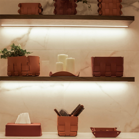 Корзинка COLOMBO DESIGN ADJ 1019.09/30 настольная напольная цвет коньяк/бордо