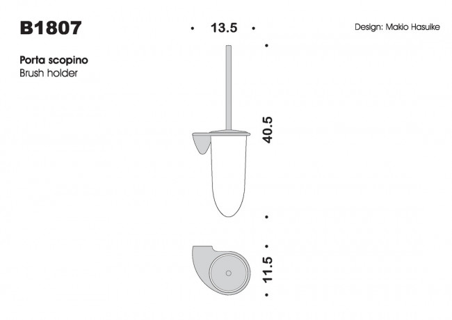 Ершик COLOMBO DESIGN KHALA B1807 настенный цвет хром
