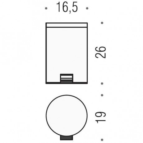 Ведро COLOMBO DESIGN COMPLEMENTI B9962 напольное с крышкой с педалью 3 л цвет нержавеющая сталь