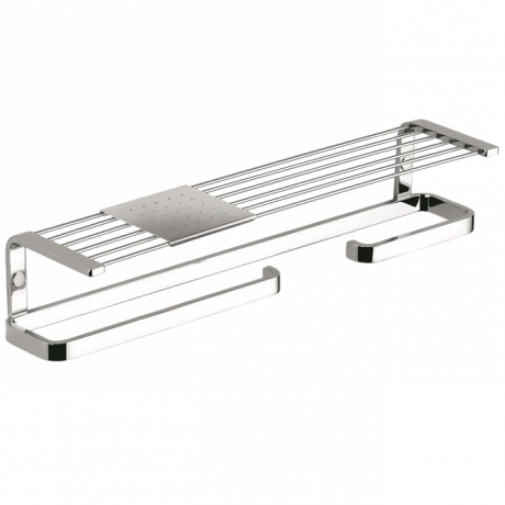 Полочка COLOMBO DESIGN TIME W4276D с бумагодержателем с полотенцедержателем с металлической полочкой цвет хром