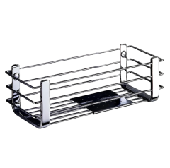 Полочка корзинка COLOMBO DESIGN ANGOLARI B9632.HPS1 одинарная с металлической полочкой цвет нержавеющая сталь