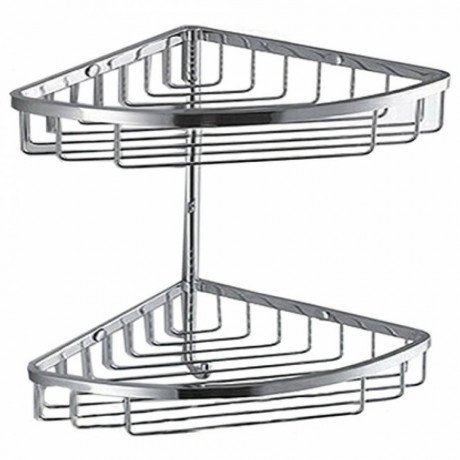 Полочка корзинка COLOMBO DESIGN ANGOLARI B9617 угловая двойная с крючком цвет хром