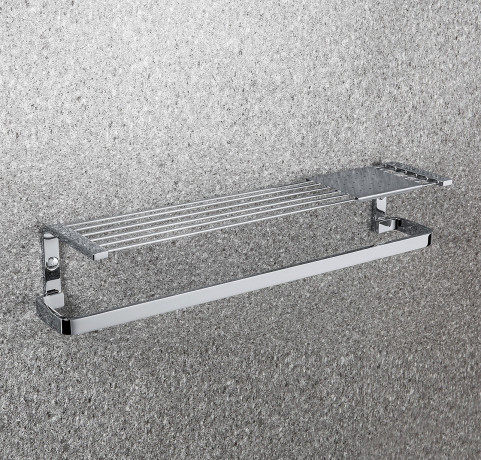 Полочка COLOMBO DESIGN TIME W4277 с полотенцедержателем с металлической полочкой цвет хром