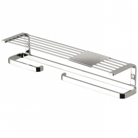 Полочка COLOMBO DESIGN TIME W4276S с бумагодержателем с полотенцедержателем с металлической полочкой цвет хром
