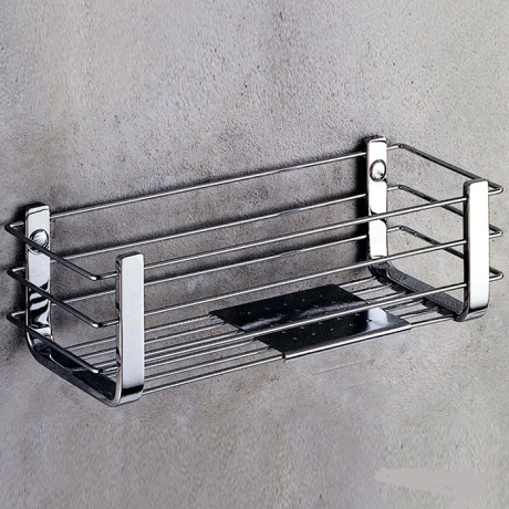 Полочка корзинка COLOMBO DESIGN ANGOLARI B9632 одинарная с металлической полочкой цвет хром