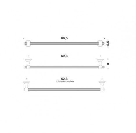Полотенцедержатель COLOMBO DESIGN HERMITAGE B3311 широкий цвет хром