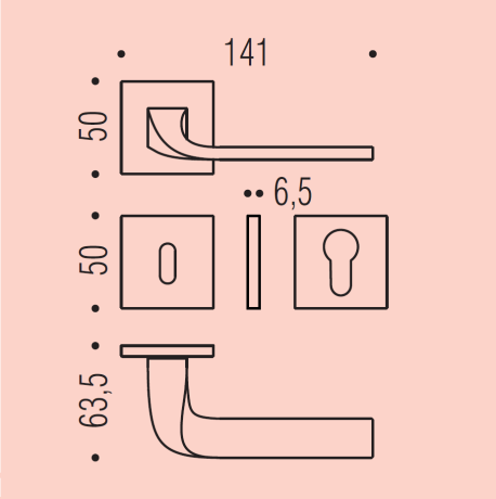 Дверная ручка Colombo Design ISY BL11RSBF розетка 6 мм хром матовый