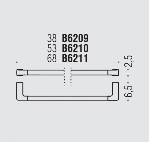 Полотенцедержатель COLOMBO DESIGN LULU B6209 широкий цвет хром