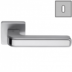 Дверная ручка Colombo Design TECNO MO11R хром матовый/хром в комплекте с накладками под ключ для межкомнатных дверей