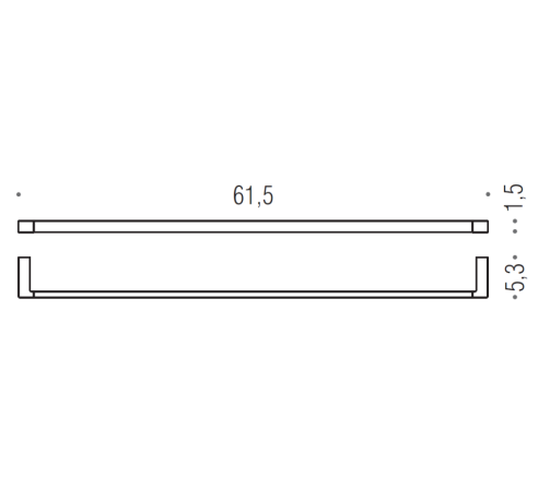 Полотенцедержатель COLOMBO DESIGN MINI Q B5011.NM широкий цвет черный матовый