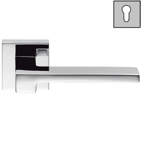 Дверная ручка Colombo Design ZELDA MM11RY хром в комплекте с накладками под цилиндр