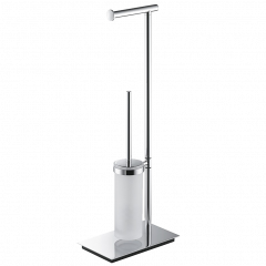 Стойка COLOMBO DESIGN SQUARE B9904 напольная с держателем туалетной бумаги и ершиком цвет хром