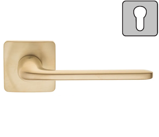 Дверная ручка Colombo Design ROBOQUATTRO S ID51RY золото матовое в комплекте с накладками под цилиндр