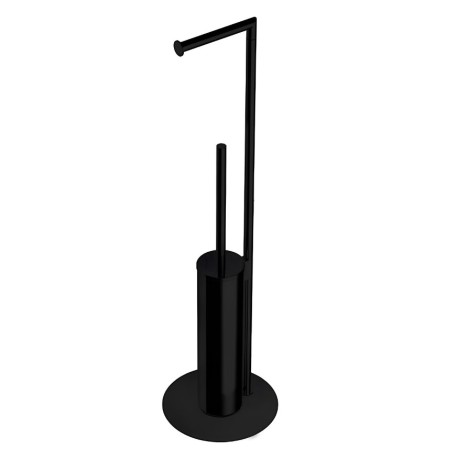 Стойка COLOMBO DESIGN MINI B4018.NM с держателем туалетной бумаги и ершиком цвет черный матовый