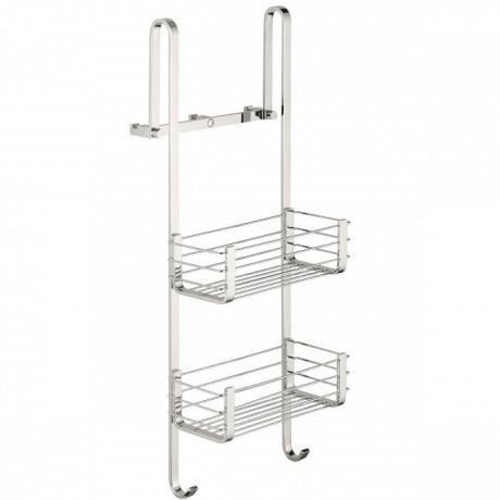 Полочка корзинка COLOMBO DESIGN CAVALLETTI E SEDILI B9634 навесная двойная с крючками цвет хром