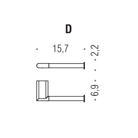Держатель туалетной бумаги COLOMBO DESIGN MINI B4008DX.GM без крышки правый цвет графит матовый