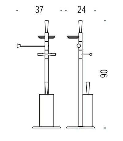 Стойка COLOMBO DESIGN ISOLE B9413N напольная с полотенцедержателем с мыльницей цвет хром