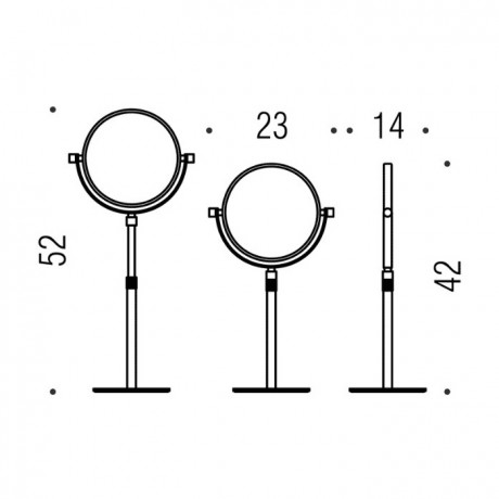 Косметическое зеркало COLOMBO DESIGN SPECCHI INGRANDITORI B9752 настольное увеличение 3 раза регулируемое по высоте цвет хром