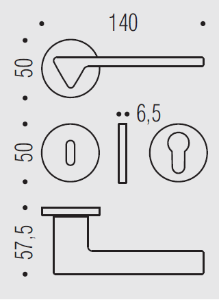 Дверная ручка Colombo Design AMA MF11RSB хром