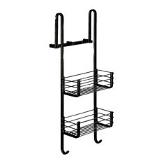 Полочка корзинка COLOMBO DESIGN CAVALLETTI E SEDILI B9634.NM навесная двойная с крючками цвет черный матовый