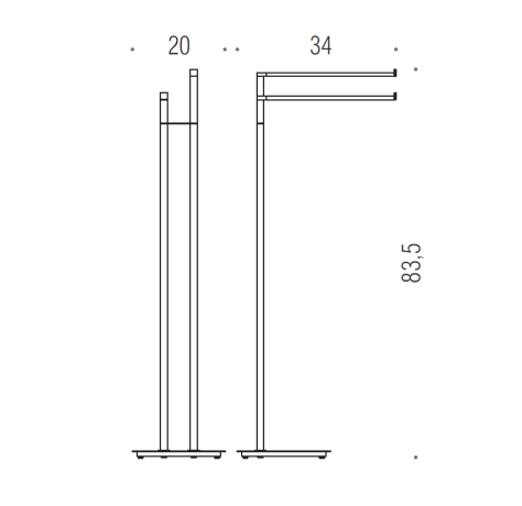 Стойка COLOMBO DESIGN MINI Q B5038.NM с полотенцедержателем двойным цвет черный матовый