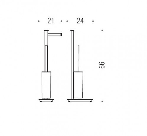 Стойка COLOMBO DESIGN UNITS B9107S напольная с держателем туалетной бумаги и ершиком цвет хром