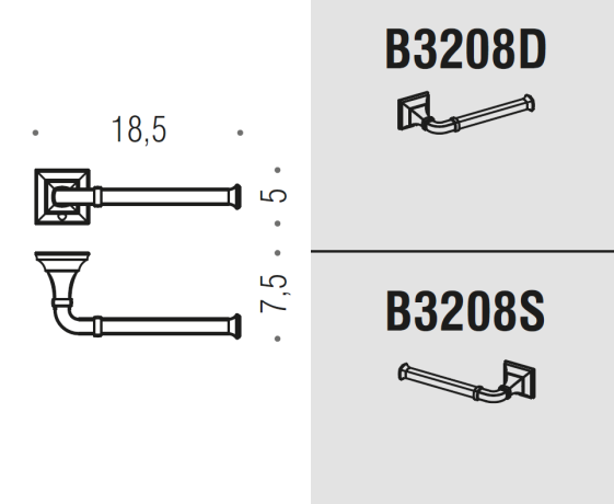 Держатель туалетной бумаги COLOMBO DESIGN PORTOFINO B3208SX без крышки цвет хром