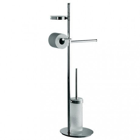 Стойка COLOMBO DESIGN PLANETS B9843 напольная с полотенцедержателем с мыльницей с держателем туалетной бумаги и с ершиком цвет хром