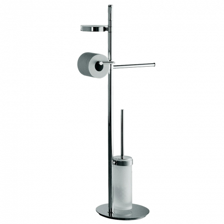 Стойка COLOMBO DESIGN PLANETS B9843 напольная с полотенцедержателем с мыльницей с держателем туалетной бумаги и с ершиком цвет хром
