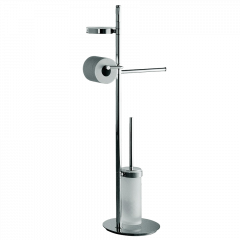 Стойка COLOMBO DESIGN PLANETS B9843 напольная с полотенцедержателем с мыльницей с держателем туалетной бумаги и с ершиком цвет хром