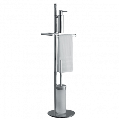 Стойка COLOMBO DESIGN PLANETS B9849 напольная с полотенцедержателем с дозатором с держателем туалетной бумаги и с ершиком цвет хром