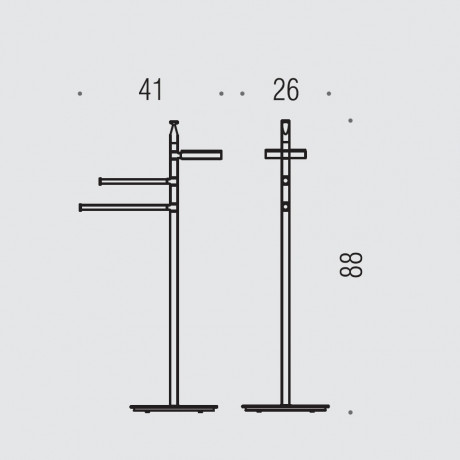 Стойка COLOMBO DESIGN PLANETS B9814 напольная с полотенцедержателем с мыльницей цвет хром