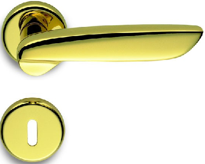 Дверная ручка Colombo Design DAYTONA PF11R золото в комплекте с накладками под ключ для межкомнатных дверей