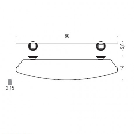 Полочка COLOMBO DESIGN HERMITAGE B3316 стеклянная цвет хром
