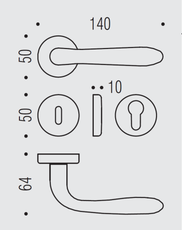 Дверная ручка Colombo Design ROBOT CD41R золото в комплекте с накладками под ключ для межкомнатных дверей