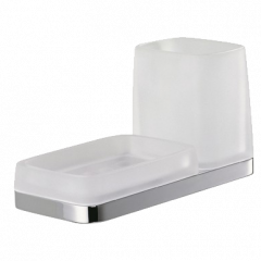 Стакан с мыльницей COLOMBO DESIGN TIME W4272 настенный цвет хром