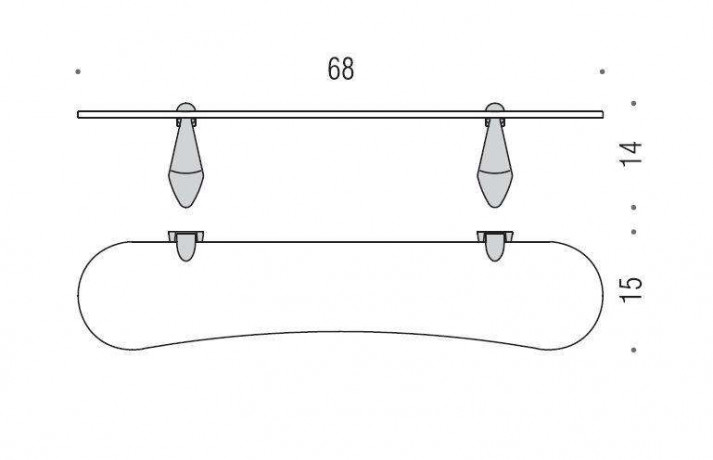 Полочка COLOMBO DESIGN KHALA B1816 стеклянная цвет хром