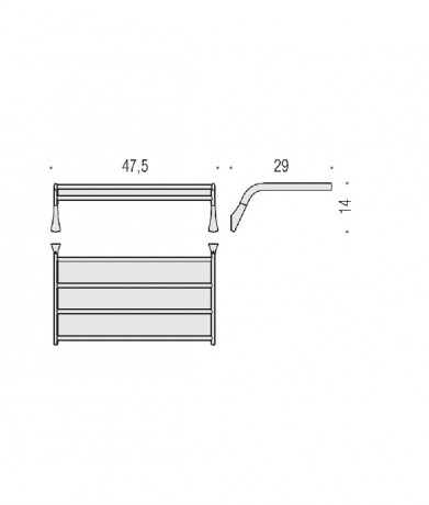 Полотенцедержатель COLOMBO DESIGN LAND B2887 Полка цвет хром