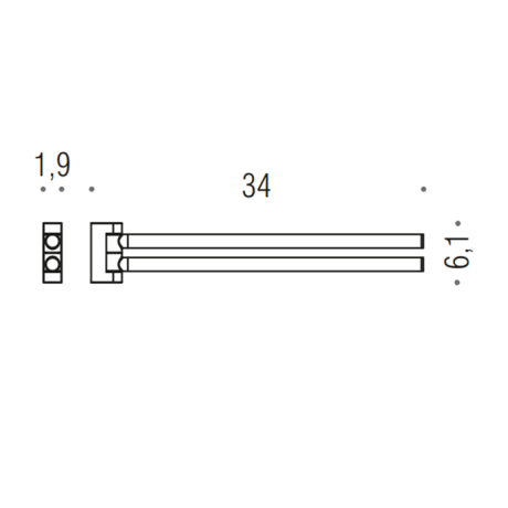 Полотенцедержатель COLOMBO DESIGN MINI B4012.GM двойной цвет графит матовый