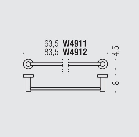 Полотенцедержатель COLOMBO DESIGN PLUS W4911.GM широкий цвет графит матовый