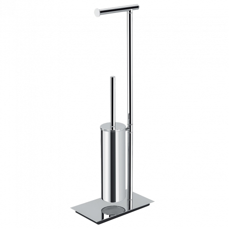 Стойка COLOMBO DESIGN SQUARE B9907 напольная с держателем туалетной бумаги и ершиком цвет хром