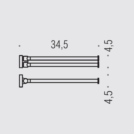 Полотенцедержатель COLOMBO DESIGN PLUS W4913.GM двойной цвет графит матовый
