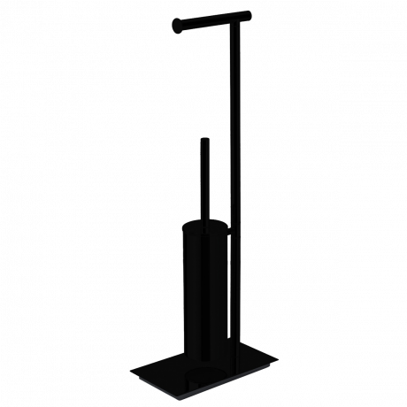 Стойка COLOMBO DESIGN SQUARE B9907.NM напольная с держателем туалетной бумаги и ершиком цвет черный матовый
