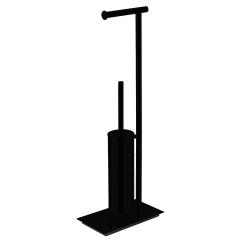 Стойка COLOMBO DESIGN SQUARE B9907.NM напольная с держателем туалетной бумаги и ершиком цвет черный матовый
